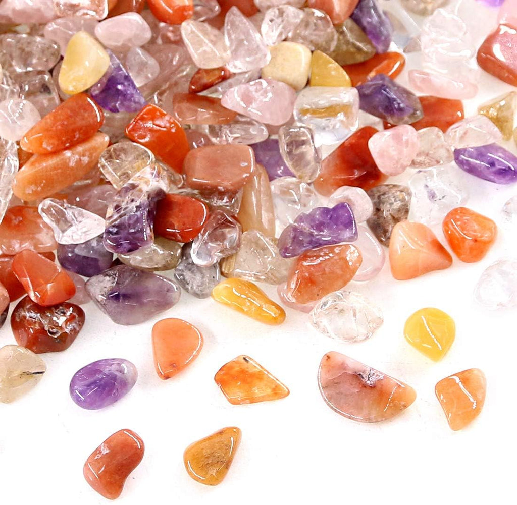 Swpeet 1.1 Pound Small Tumbled Chips Stone Gemstone Chips Crushed Pieces Irregular Shaped Stones Crystal Chips Stone Perfect for Jewelry Making Home Decoration