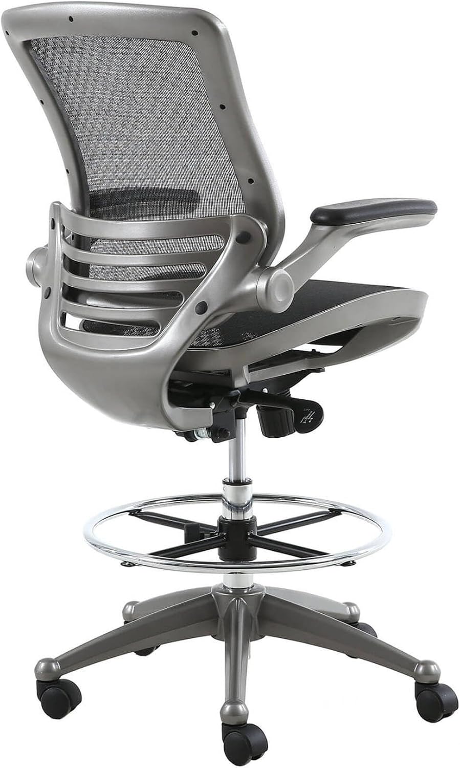 Harwick Evolve All Mesh Heavy Duty Drafting Chair, Gunmetal Finish