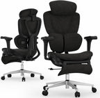 FLEXISPOT Sentinel Ergonomic Gaming Chair with 3-Year Warranty Dual-Wing Adaptive Lumbar 3D Armrests 120° 3-Position Recline Height-Adjustable Backrest Premium Computer Desk Chair for Home & Office