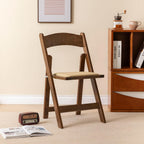 Wooden Folding Chair with Soft Cushion, Simple and Stylish, Comfortable and Durable, Suitable for Weddings, banquets and Events,Classic-Fruitwood, Set of 2