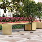 Patio Benches for Outdoors Shopping Mall Leisure Chair Outdoor Flower Pot Seat Combination Square Waiting Gazebo Creative Box Public Stool Garden Benches for Outdoors