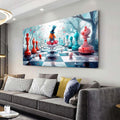 ZESTRILIA Alice in Wonderland Chess Canvas Wall Art, Fantasy Surrealist Whimsical Fairy Tale Decor for Living Room, Girls Bedroom Family Room (40x20 Inches)