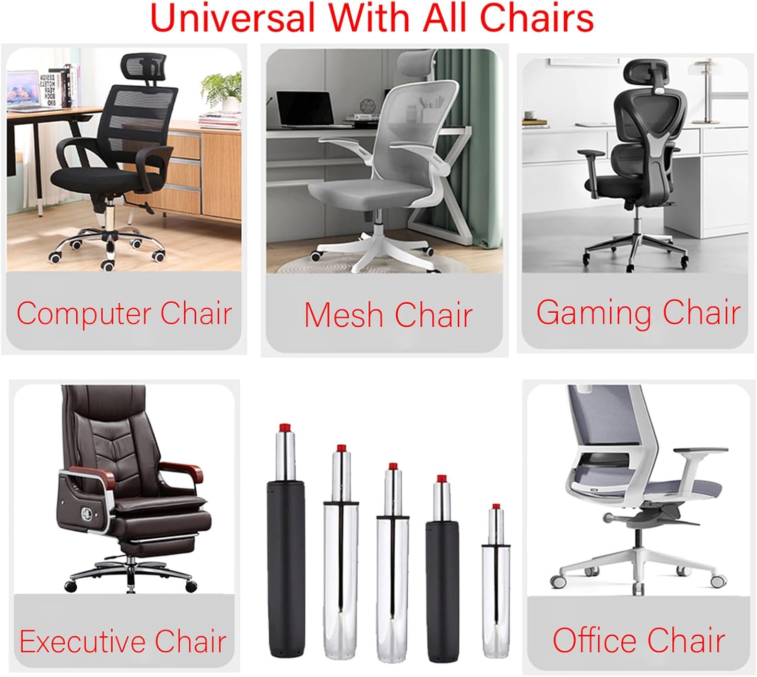 Office Chair Hydraulic Cylinder Replacement6.3 in-Office Chair Replacement Parts.