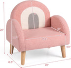 Costzon Kids Sofa, Children Pink Armchair with Solid Wood Frames, Plush Fabric, Anti-Tip Design, Floor Reading Sofa Chair for Playroom, Kids Room, Nursery, Toddler Couch Chair Comfy for Boys Girls