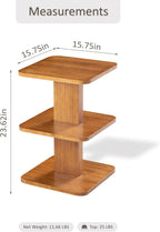 COZAYH Modern Minimalist Wood End Table with 3 Open Shelves, Farmhouse Plant Stand, Small Bookshelf for Living Room, Bedroom