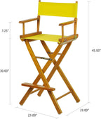Casual Home 30" Director's Chair Honey Oak Frame-with Yellow Canvas, Bar Height