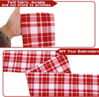 TONIFUL Wreath Sash for Front Door 4.5" x 56" Red Check Plaid Wreath Sash for Embroidery Garland Doorway Indoor Outdoor Wall Yard Ribbon Bow Christmas Party Home Decor