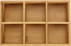 Dicunoy 2 Pack Bamboo Tea Bag Organizers, Wood Tea Bag Storage for Drawers with 6 Roomy Compartments, Sturdy Tea Chest Boxes for Shelf, Coffee Station, Sugar Packet, Sweeteners, Small Packets