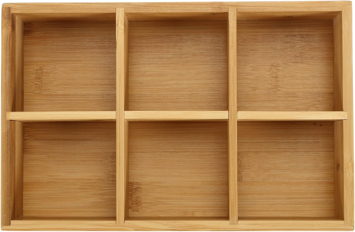 Dicunoy 2 Pack Bamboo Tea Bag Organizers, Wood Tea Bag Storage for Drawers with 6 Roomy Compartments, Sturdy Tea Chest Boxes for Shelf, Coffee Station, Sugar Packet, Sweeteners, Small Packets