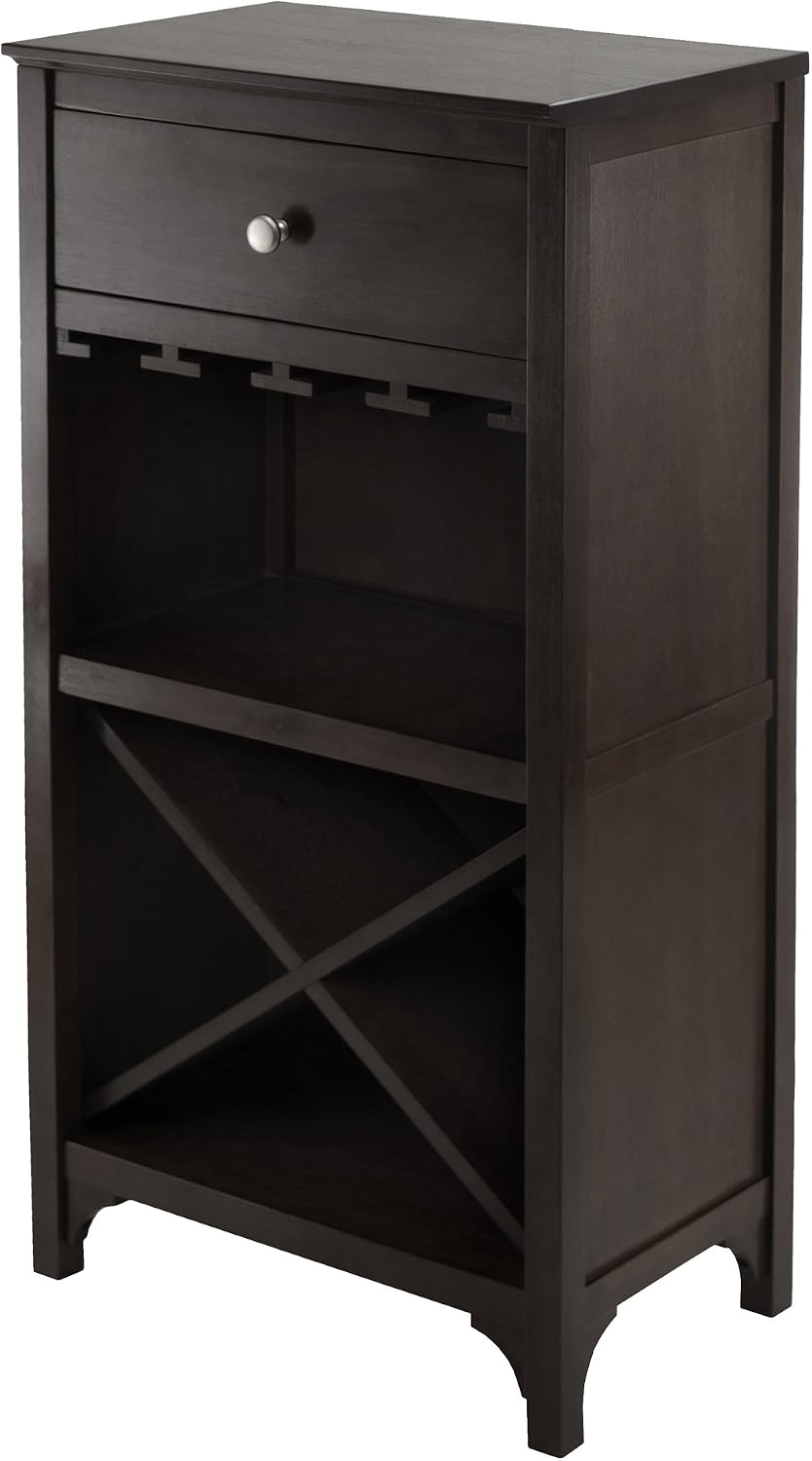 Winsome 3-Piece Ancona Wine Cabinet Modular Set, Black