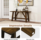GOFLAME 38” Wood Dining Bench, Farmhouse Entryway Bench with Rubber Wood Frame, Shoe Changing Bench Seat, End of Bed Bench for Hallway, Kitchen, Dining Room, Bedroom, 400 LBS Weight Capacity