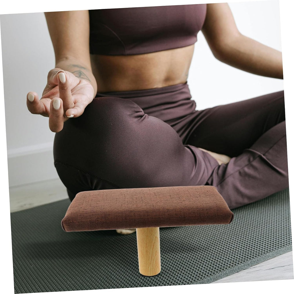Toyvian Bench and Posture Support Stool, Small Portable Cushioned Chair, Ergonomic Wooden Prayer Stool Under 150cm Height, Travel Seat for Home and Studio
