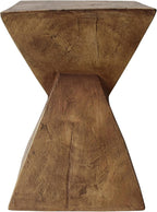 Modern Side Table with Geometric Design, Stylish Accent End Table for Living Room & Bedroom, Contemporary Black Accent Furniture for Home Decor (Natural)