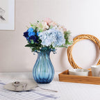 Hand Blown Glass vase, Unique Blue Glass vase, Modern Art Decor, Suitable for Living Room Coffee Tables, Wedding centerpieces, Dining Tables, and Office Centerpiece Floral Arrangements