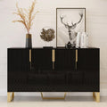 homary Modern 59" Buffet Cabinet Table with 4 Doors & 6 Shelves - Sideboard Cabinet for Dining Room, Kitchen (Black)