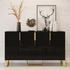 homary Modern 59" Buffet Cabinet Table with 4 Doors & 6 Shelves - Sideboard Cabinet for Dining Room, Kitchen (Black)