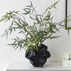 Modern Art Ceramic Coral Flower Vase Home and Office Decoration Sculpture Work Bohemian Decoration Coffee Table Office Bookshelf Living Room Decor (Black)