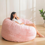 MAXYOYO Bean Bag Chair for Adults, Large 4 ft Bean Bag Chair with Foam Filling, Ultra Soft Fur Lazy Sofa for Living Room Bedroom, Machine Washable Cover