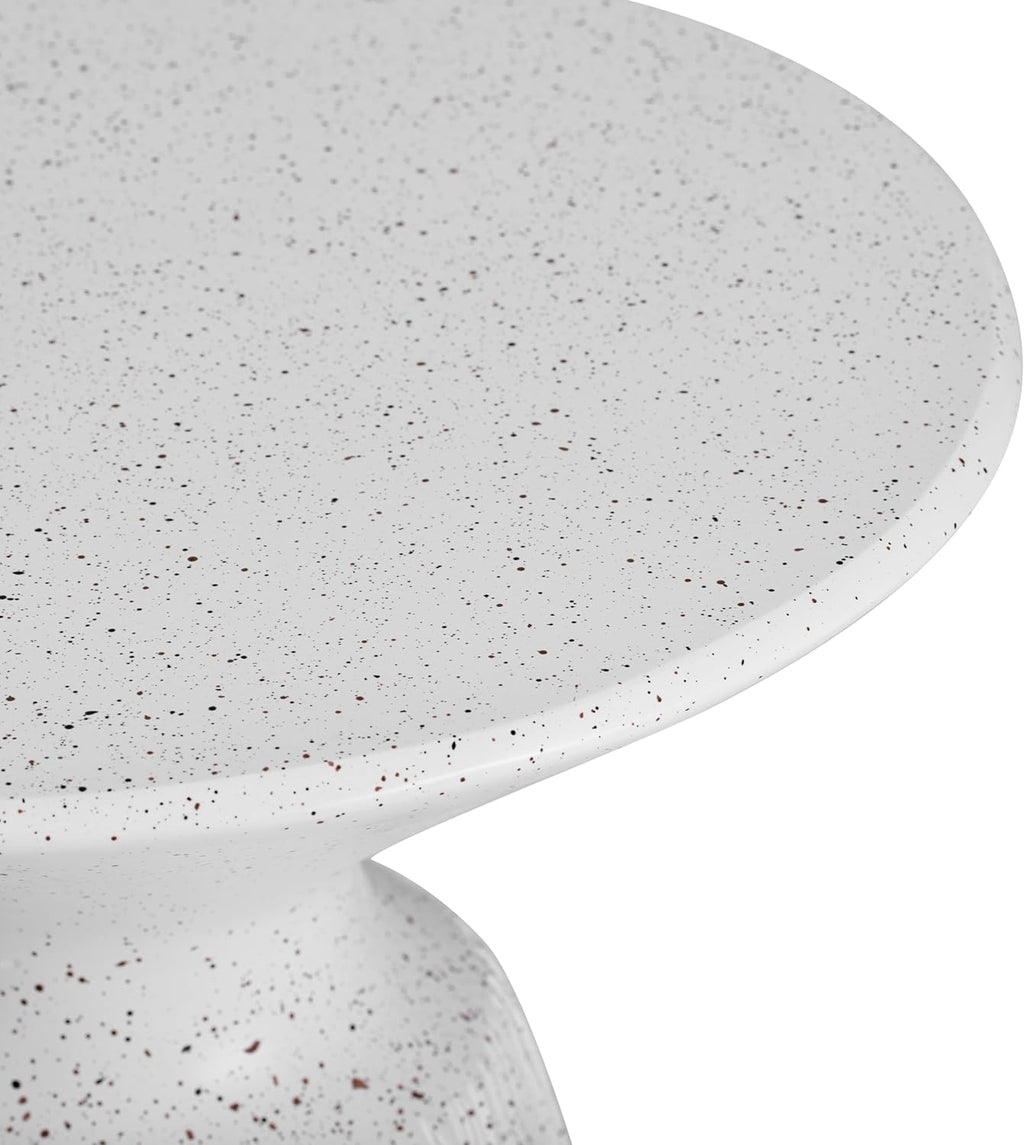 Outdoor Small end Table White Marble Retro Speckled Textured All-Weather MGO Side Table, Indoor Living Room end Table End Table for Home Office Living Room and Patio Decor, sode ta