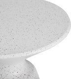 Outdoor Small end Table White Marble Retro Speckled Textured All-Weather MGO Side Table, Indoor Living Room end Table End Table for Home Office Living Room and Patio Decor, sode ta