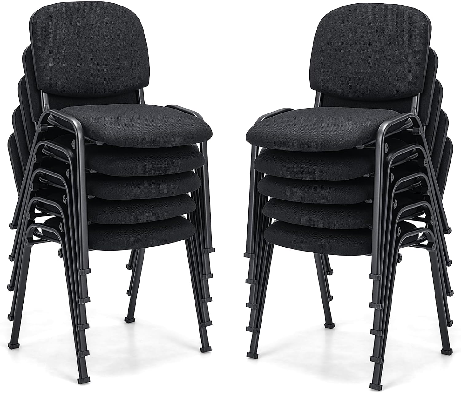 S AFSTAR Set of 10 Conference Chairs, Stackable Chair with Padded Cushion, Ergonomic Office Guest Reception Chair, Guest Chairs for Reception Waiting Room Meeting Room Office Lobby Church (10 Pack)