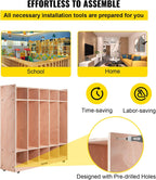 VEVOR 5-Section Classroom Coat Locker, 10 Cubbies for Daycare, Classroom Cubbies with 4 Casters & 5 Hooks, Daycare Furniture for Home, School, Nursery, Kindergarten