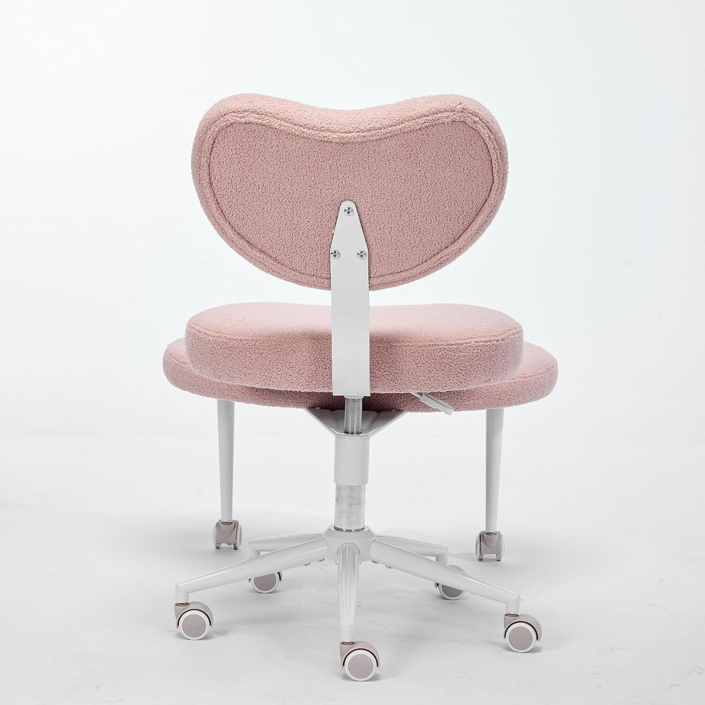 Meditation Chair Plus, Cross Legged Chair with Wheels, ADHD Chair, Criss Cross Desk Chair with Lumbar Support and Adjustable Stool, Flexible Design for Fidgety Sitters, Pink