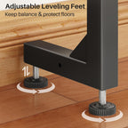 Kitstorack 94.5" Extra Long Behind Couch Table, Adjustable Height Narrow Console Table with 2 Power Strips, Split Design for Separate Wall Use, Anti-Scratch Tip, Rustic Brown for Living Room