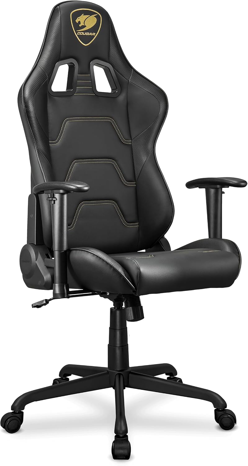 Cougar Armor Elite Royal Ergonomic Gaming Chair, Premium PVC Leather, 2D Armrest, 160º Reclining, Height Adjustment, Adjustable Tilt Tension, Head & Lumbar Pillow