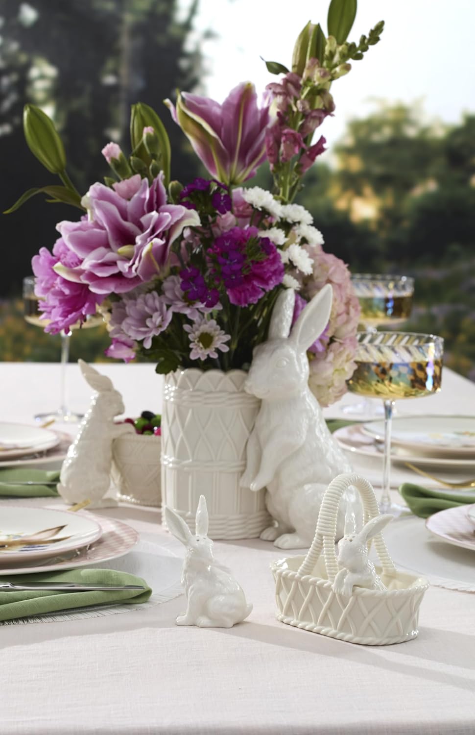 Lenox 897159 Wicker Creek Bunny Vase, Easter Home Decor