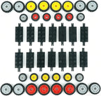 Wheels and Axles Sets, Tires Building Kit, Compatible with Standard Building Blocks Wheels and Axles, Car Parts and Classic Pieces Accessories, Bulk Bricks Sets Education Construction Toys