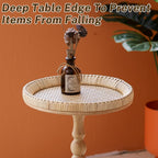 Solid Wood Round Side Table,mall Drink Table for Small Spaces,Round Side Table for Small Spaces, Boho Circle End Table Coffee Table with Solid Wood Leg for Living Room