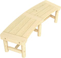 Tree Bench, Natural Wooden Semicircular Garden Bench Half Round Wrap Around Outdoor Park Bench with Wood Frame for Yard Patio Deck Lawn Backyard Seating