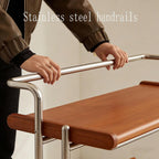 Metal Frame Trolley, Tea Table with Handle, Small Sofa Side Table,Storage Cart, Modern End Table for Small Space(Color:Brown)