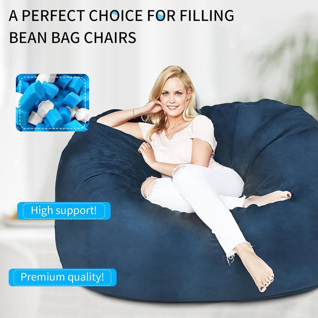 10lbs Bean Bag Filler, Pillow Bean Bag Stuffing Filling, Shredded Memory Foam Filling, Punching Bag Filler, Foam Refill for Pouf/Ottoman Stuffing/Couch/Boxing Bag, Added Gel Particles