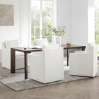 KISLOT Upholstered Dining Chairs Set of 4, Washable Cover Modren Deskchair with 4 Casters & Hidden Storage for Dining Room, Living Room, Home Office, Cream, 4 Box