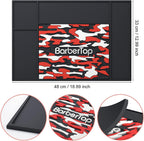 Barbershop Organizer Mats, 13 x 18.9 Barber Anti-Slip Mat Salon Haircutting Shaving Tools Resistant Table Pad Station, Clippers Matt for Beauty Salon Home