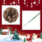 24 Pieces Christmas Pine Cones Decorations, Various Sizes Natural Pine Cones with Wired Picks, Natural Pinecones for Christmas Tree Decoration Garland Wreath Ornaments Home Decor(Natural)