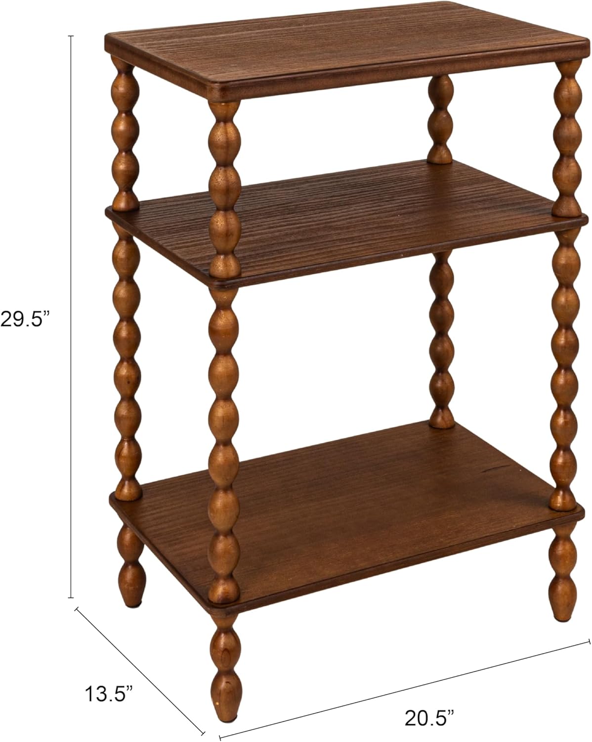 Creative Co-Op Bobbin Leg Rectangle Wood Accent Table, Walnut