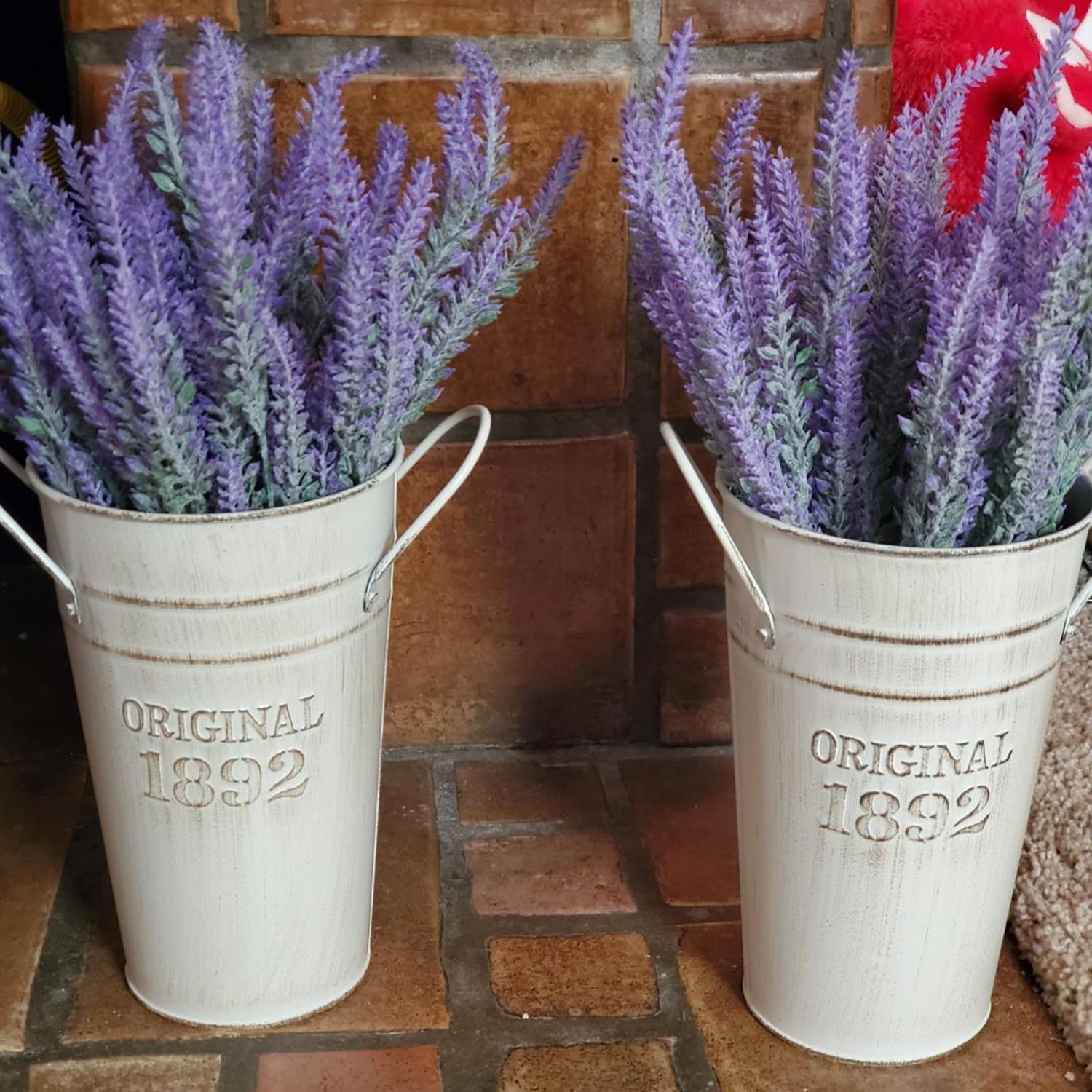 3 PCS 12 Inch Rustic Galvanized Flower Vases, Farmhouse French Buckets for Beautiful Floral Arrangements, Home Decor or Weddings and Events