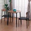 Round Dining Table Set for 2, 3-Piece Wood Tabletop Samill Kitchen Table and Chairs with Strong Metal Frame, Modern Dinette with Chairs for Small Spaces Living Room (Brown)
