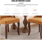 Modern Dining Chairs Set of 4, Mid Century Kitchen & Dining Room Chairs, Linen Upholstered Kitchen Chairs with Wood Legs, Sillas de Comedor, Easy Assembly, Yellow, 4 Pieces