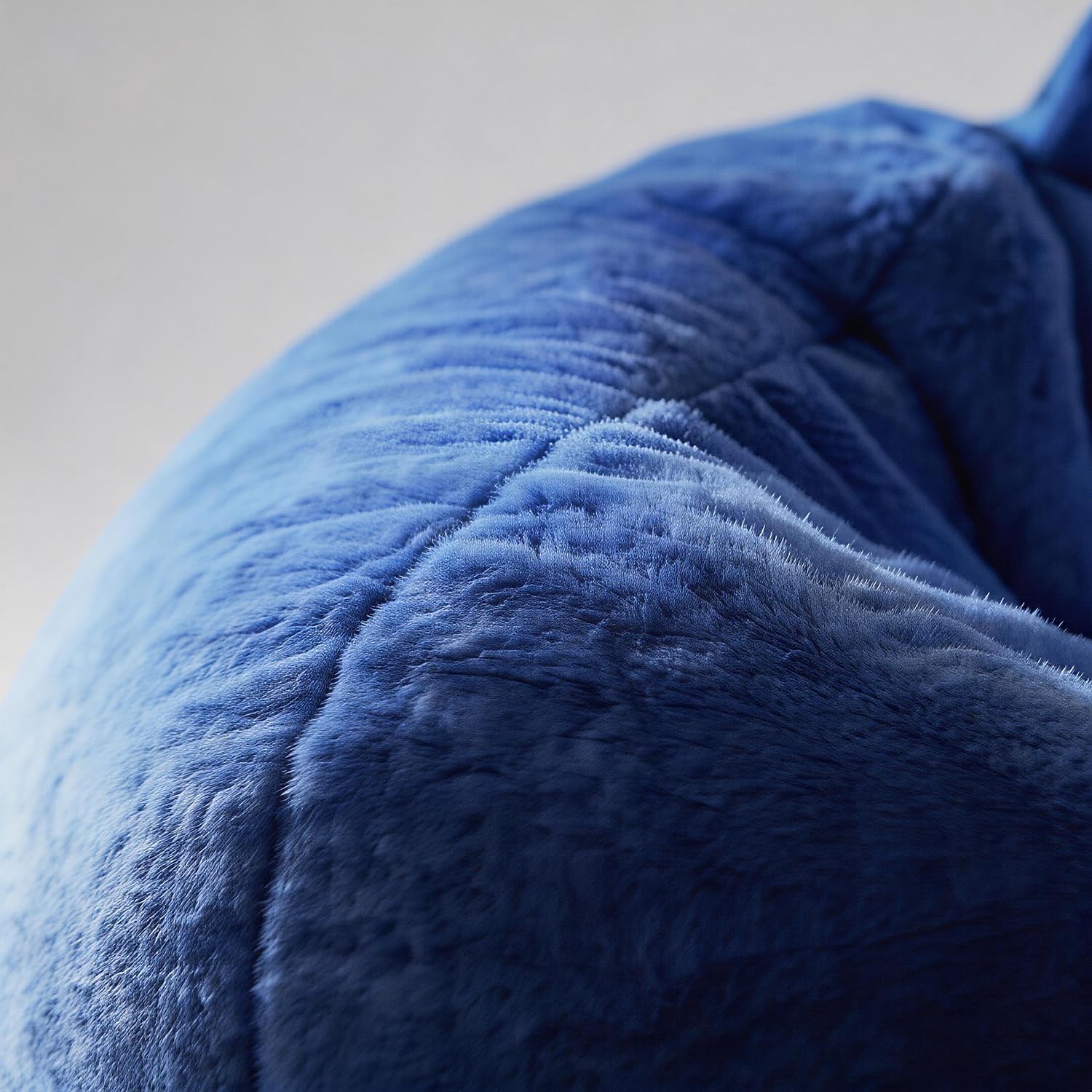 ENBAOHUI 3FT Faux Fur Comfy Memory Foam Bean Bag Chairs for Kids or Babies with Filling Bean Bag Sofa with Handle Super Soft Washable Faux Fur Fabric Lazy Sofa 3 Foot Dark Blue