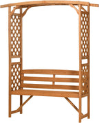 Patio Garden Bench for 2 Person for Vines/Climbing Plant, Brown