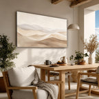 JILLICK Quiet Sand Dunes Canvas Wall Art, Beige Abstract Desert Landscape Horizontal Wall Decor for Bedroom Living Room Office 58x28 Inch, Large Horizontal Wall Art for Living Room Above Sofa