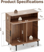 SUNCOZE Buffet Sideboard Cabinet with Big Storage Space, Fluted Coffee Bar Cabinet with Shelves, Modern Wood Console Cabinet for Kitchen, Entryway & Living Room (Walnut)