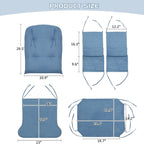 BECHAEO 5PCS Suede Glider Rocker Replacement Cushions with Ottoman Cover Thicken Soft Rocking Chair Cushion Set for Indoor Nursery Glider Rocking Chair, Blue