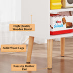 White Nightstand Small Bedside Table Kids Nightstand 3-tier Wood Side Table | Mid Century Modern Nightstand, Small Bedside Table for Bedroom, Kids Room & Small Spaces.