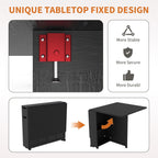 IDEALHOUSE Folding Dining Table with Storage, Folding Kitchen Table with Drawers, Apartments, Small Spaces