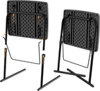 Max TV Tray Table, Allpop Adjustable Large TV Tray for Eating, Folding Dinner Laptop Table on Couch & Bed with 6 Heights & 3 Tilt Angles, Black